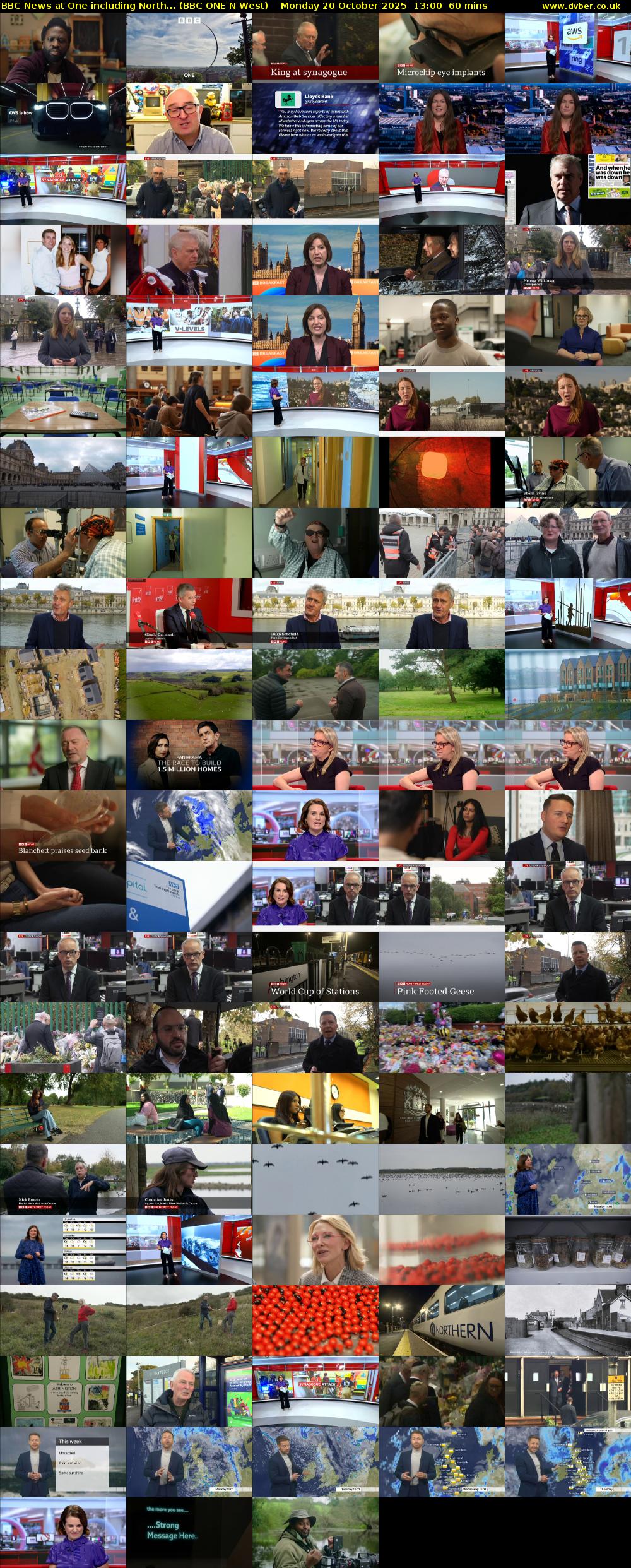 BBC News at One including North... (BBC ONE N West) Monday 20 October 2025 13:00 - 14:00