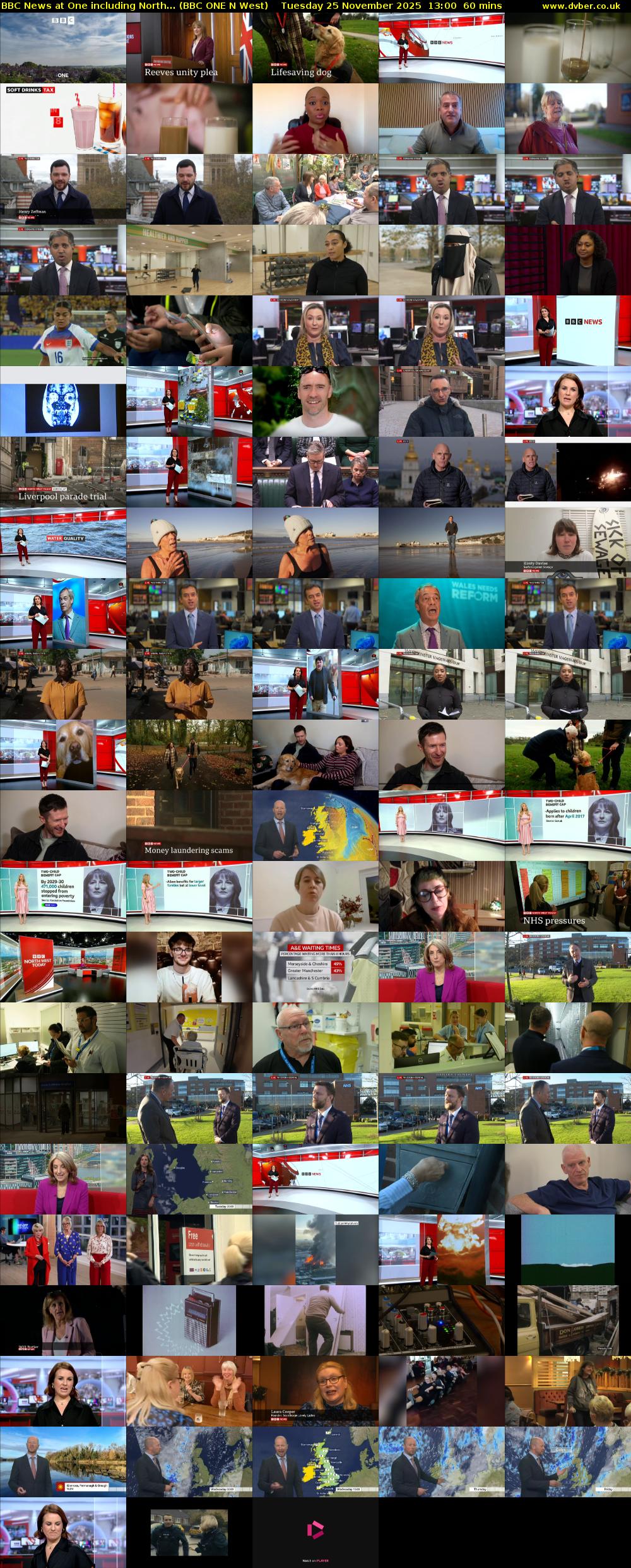 BBC News at One including North... (BBC ONE N West) Tuesday 25 November 2025 13:00 - 14:00