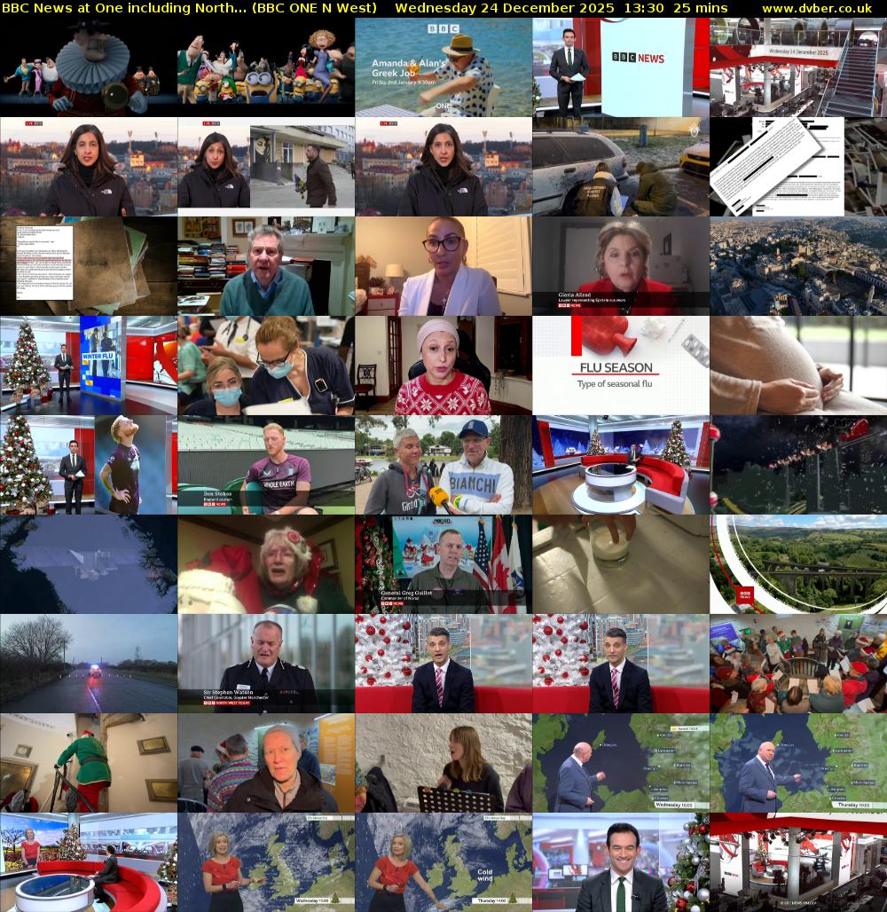 BBC News at One including North... (BBC ONE N West) Wednesday 24 December 2025 13:30 - 13:55