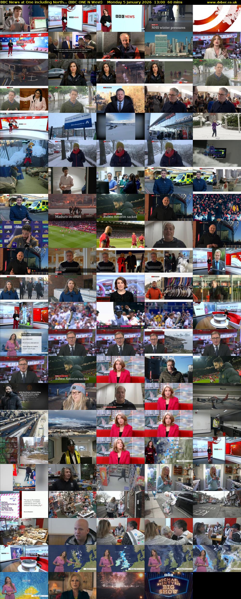BBC News at One including North... (BBC ONE N West) Monday 5 January 2026 13:00 - 14:00