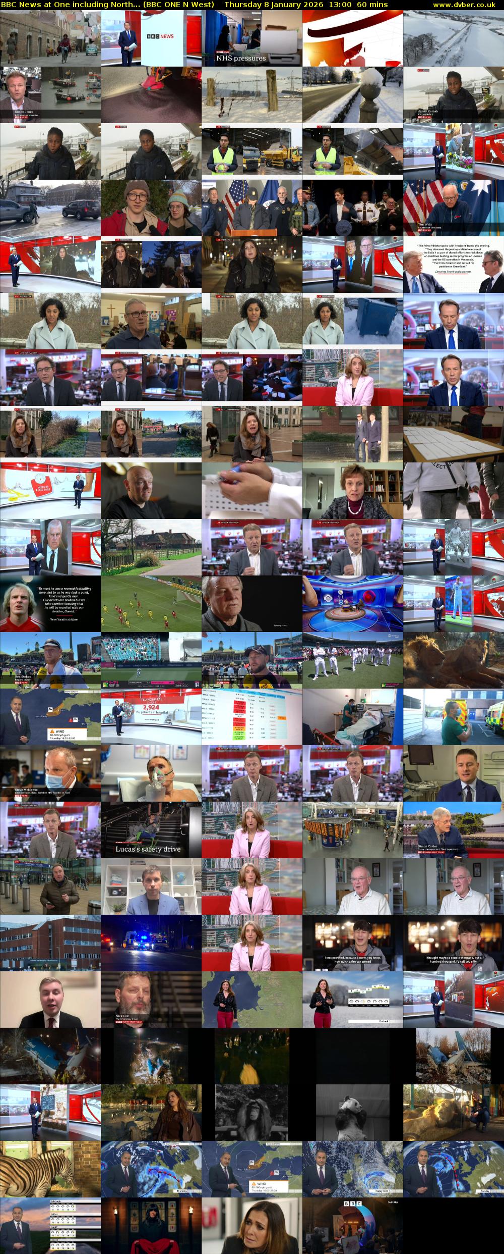 BBC News at One including North... (BBC ONE N West) Thursday 8 January 2026 13:00 - 14:00