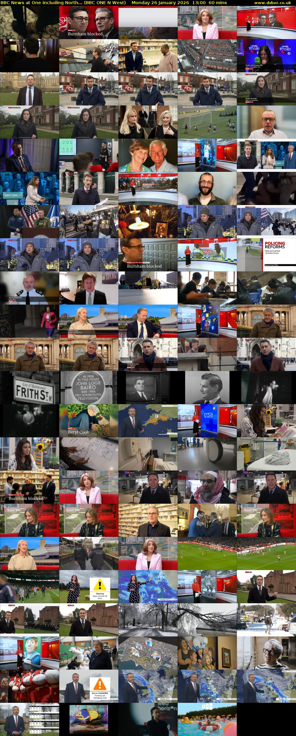 BBC News at One including North... (BBC ONE N West) Monday 26 January 2026 13:00 - 14:00