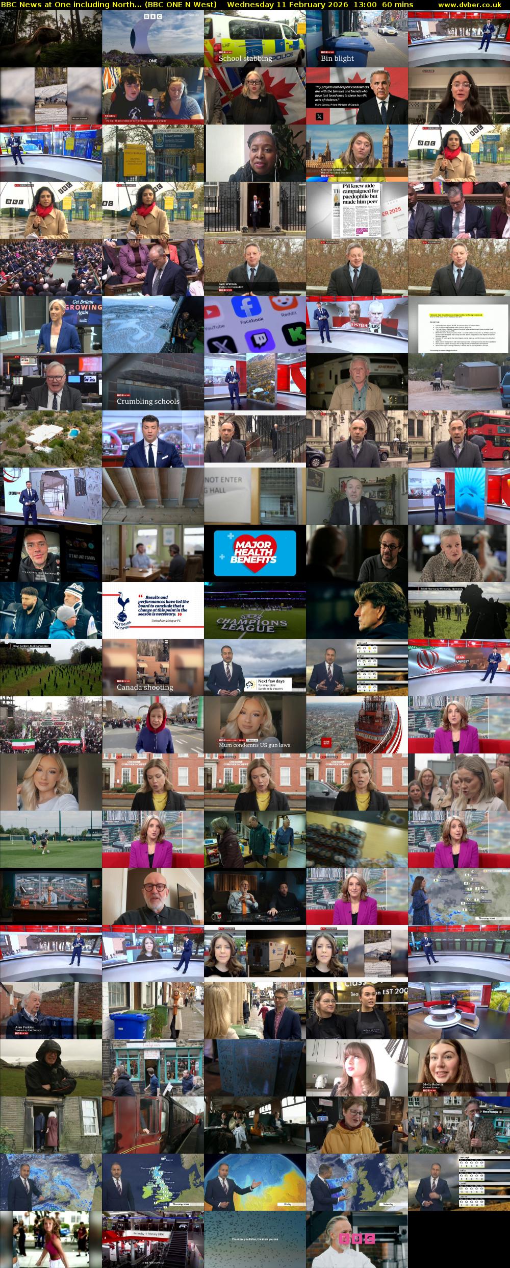 BBC News at One including North... (BBC ONE N West) Wednesday 11 February 2026 13:00 - 14:00