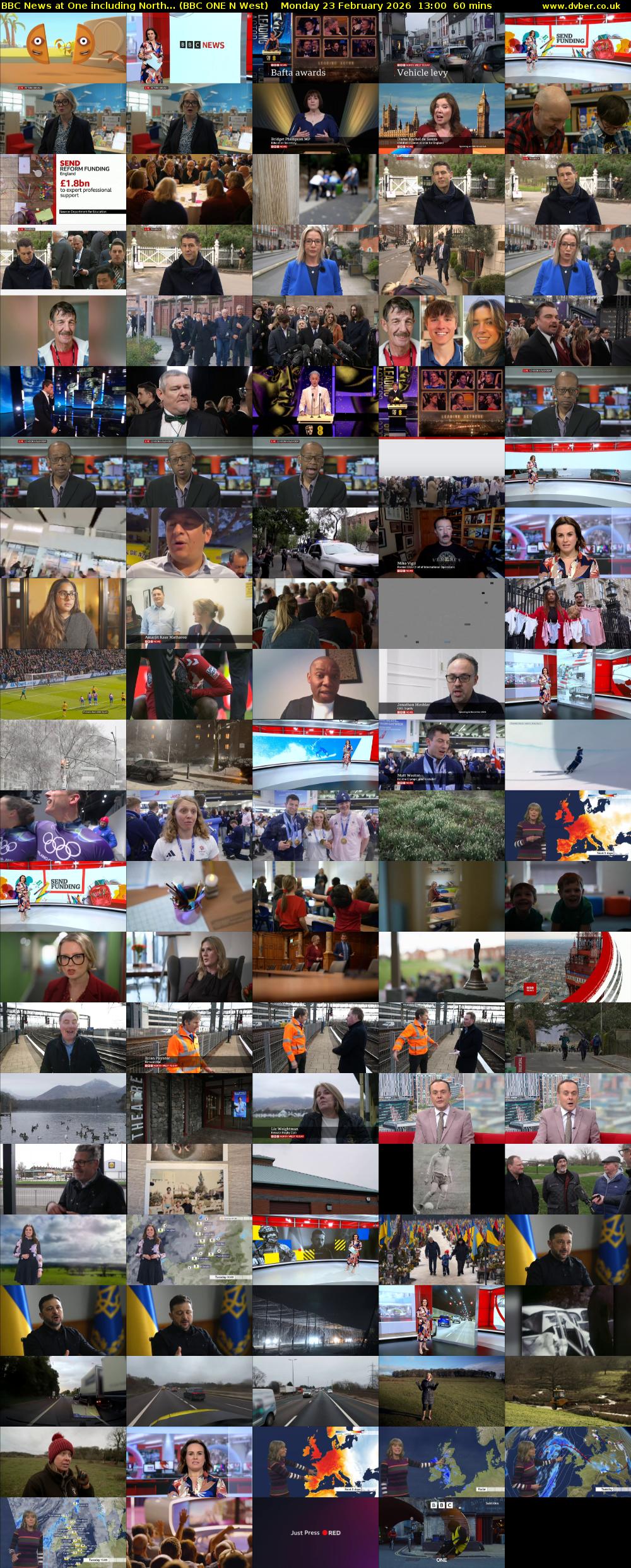 BBC News at One including North... (BBC ONE N West) Monday 23 February 2026 13:00 - 14:00