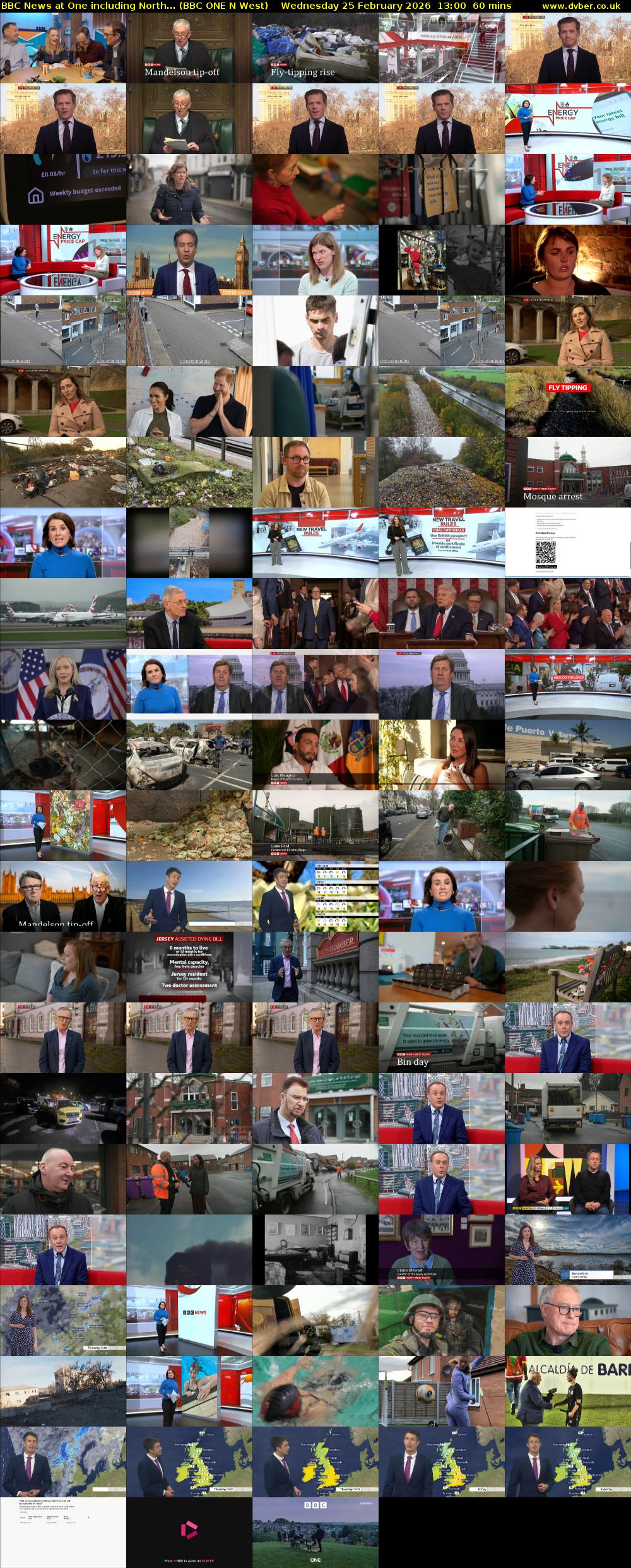 BBC News at One including North... (BBC ONE N West) Wednesday 25 February 2026 13:00 - 14:00