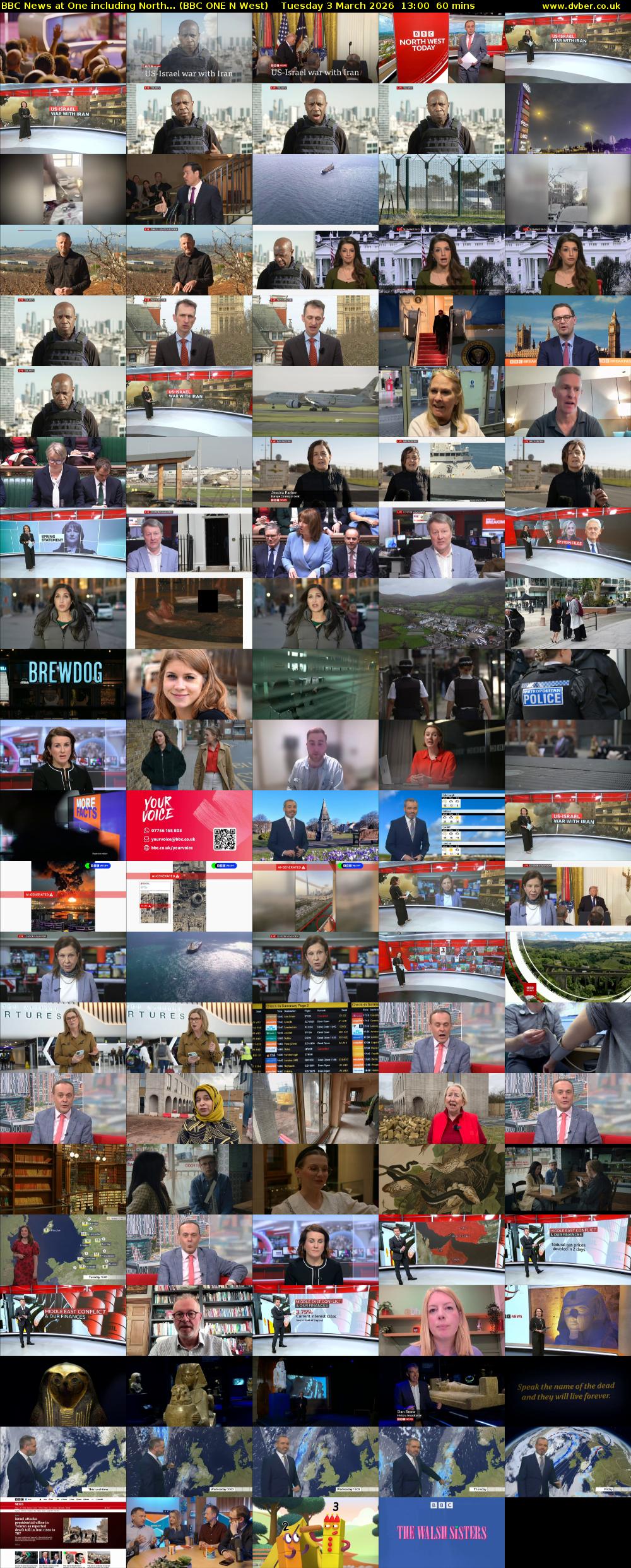 BBC News at One including North... (BBC ONE N West) Tuesday 3 March 2026 13:00 - 14:00