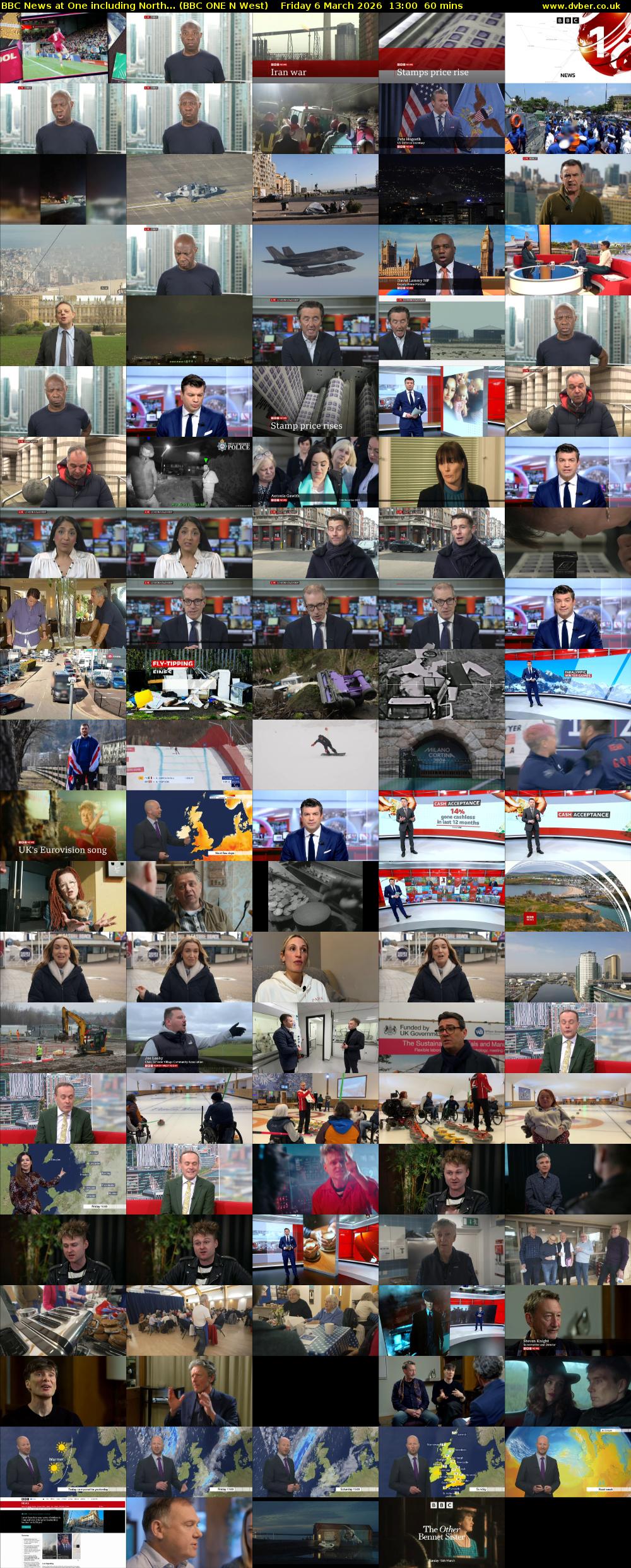 BBC News at One including North... (BBC ONE N West) Friday 6 March 2026 13:00 - 14:00