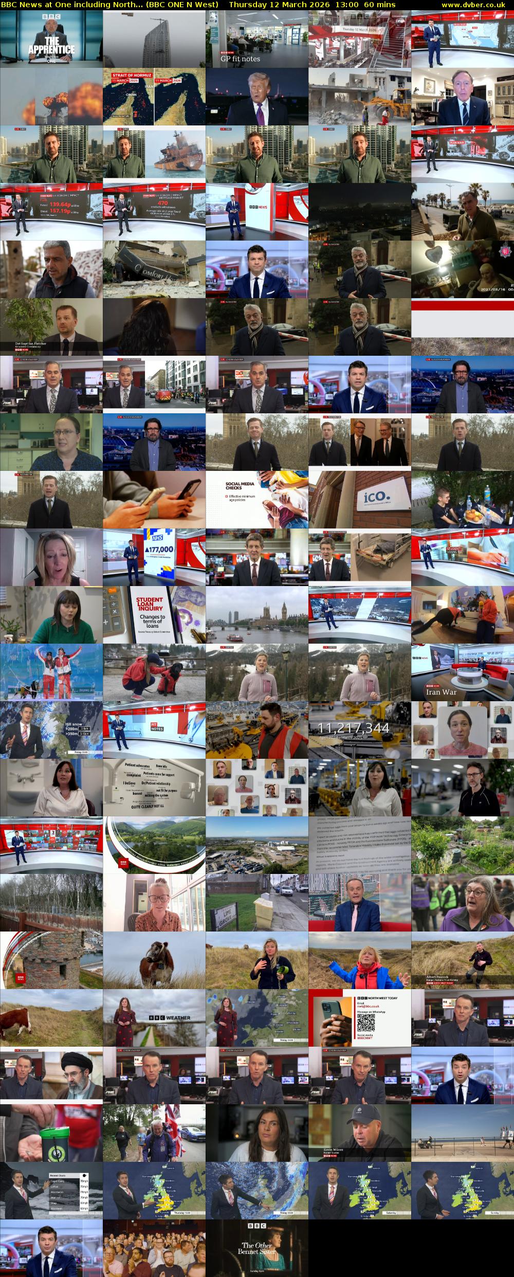 BBC News at One including North... (BBC ONE N West) Thursday 12 March 2026 13:00 - 14:00