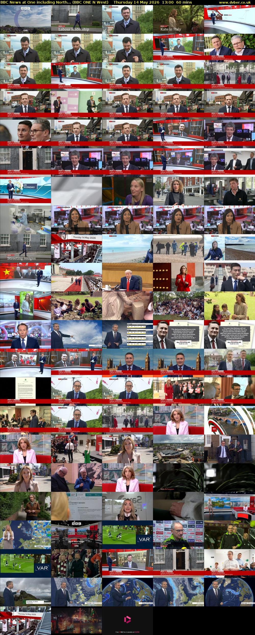 BBC News at One including North... (BBC ONE N West) Thursday 14 May 2026 13:00 - 14:00