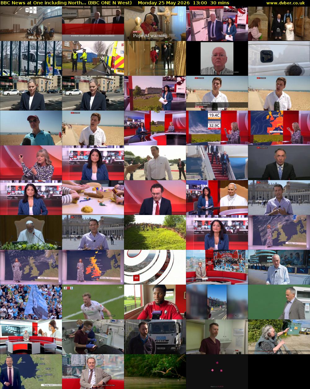 BBC News at One including North... (BBC ONE N West) Monday 25 May 2026 13:00 - 13:30