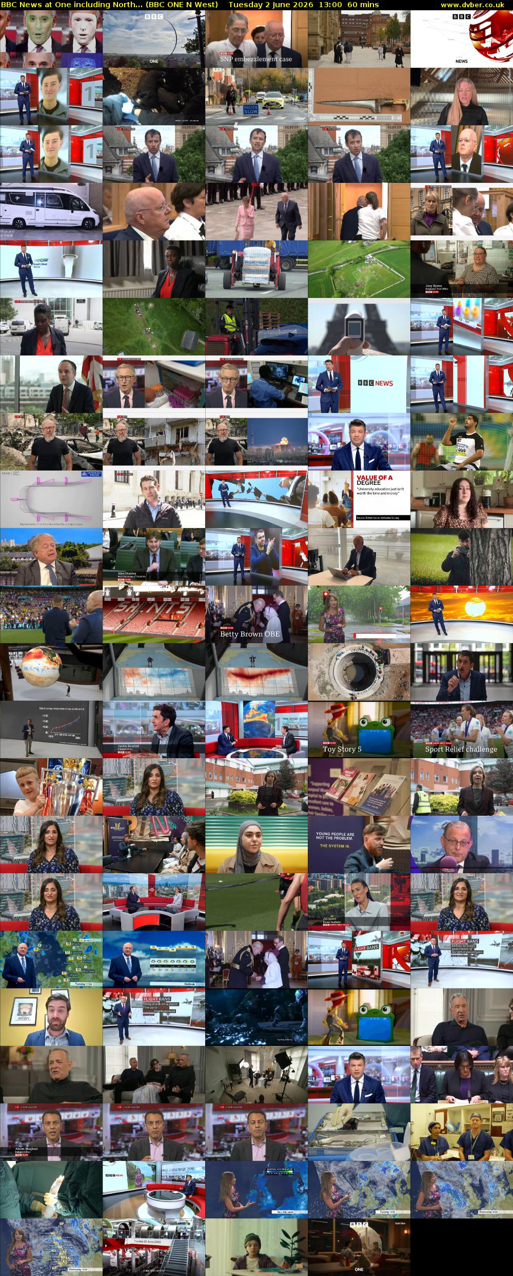BBC News at One including North... (BBC ONE N West) Tuesday 2 June 2026 13:00 - 14:00