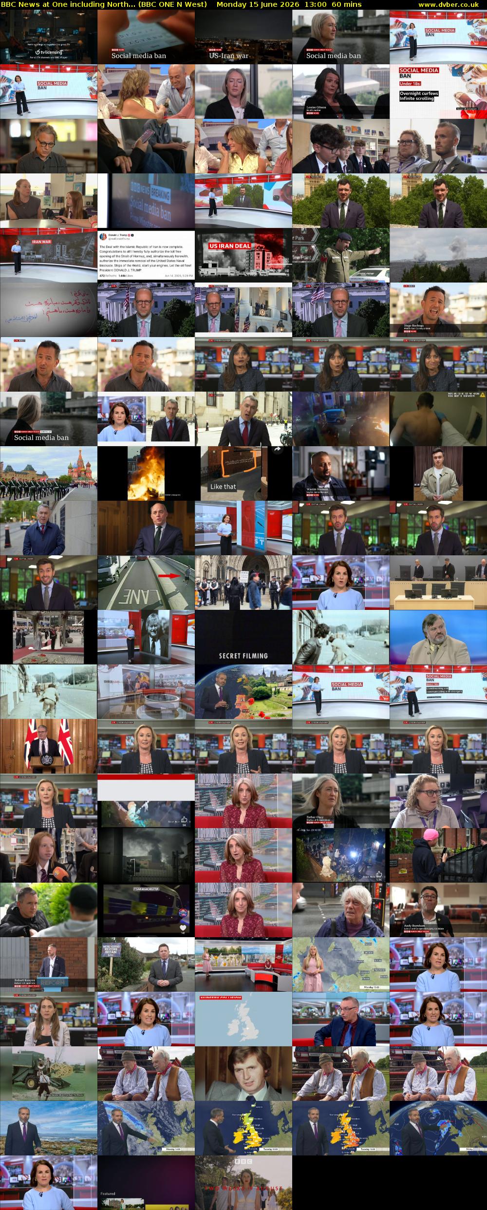 BBC News at One including North... (BBC ONE N West) Monday 15 June 2026 13:00 - 14:00