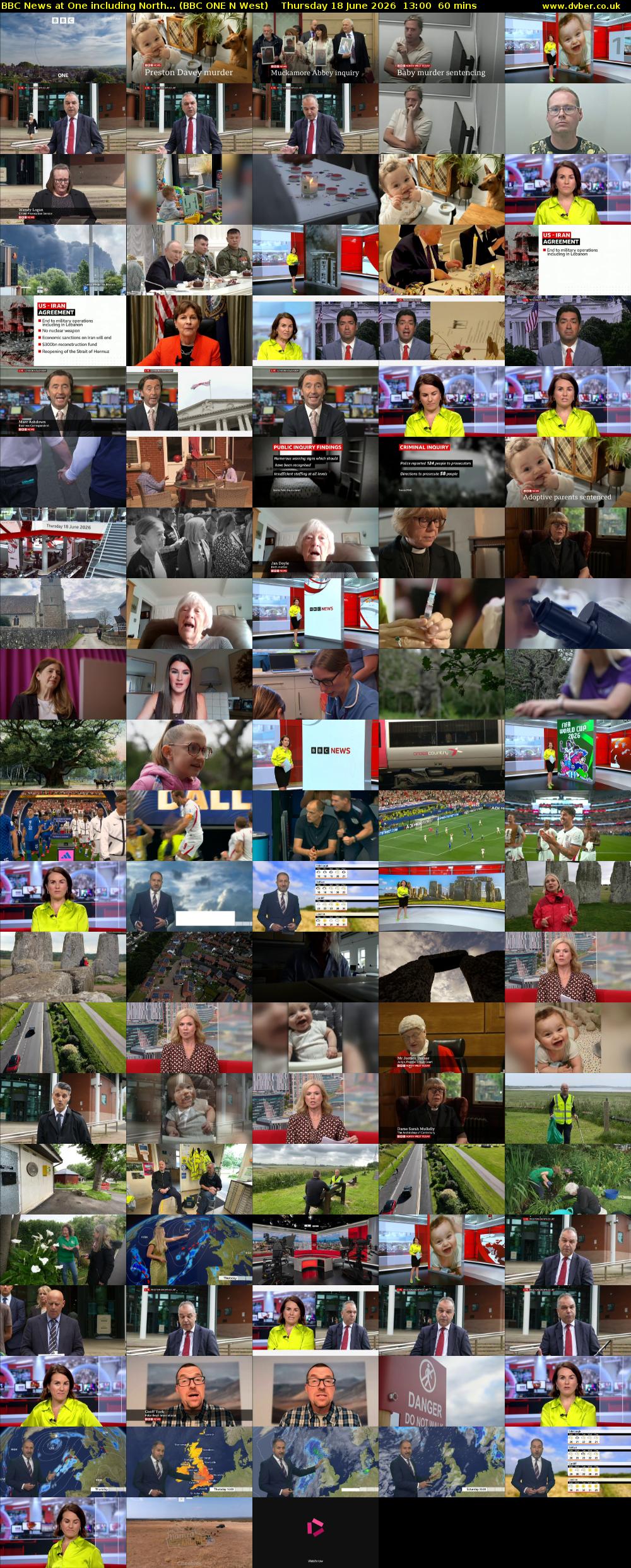 BBC News at One including North... (BBC ONE N West) Thursday 18 June 2026 13:00 - 14:00