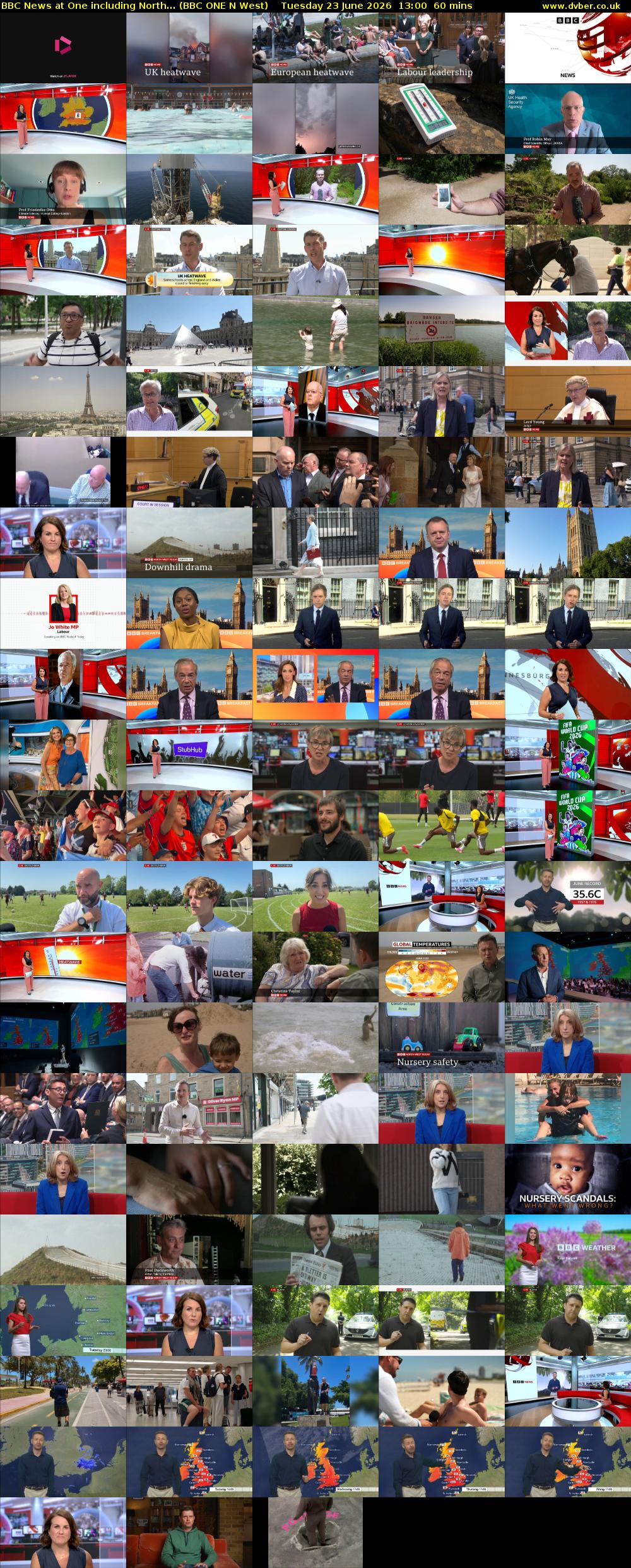 BBC News at One including North... (BBC ONE N West) Tuesday 23 June 2026 13:00 - 14:00