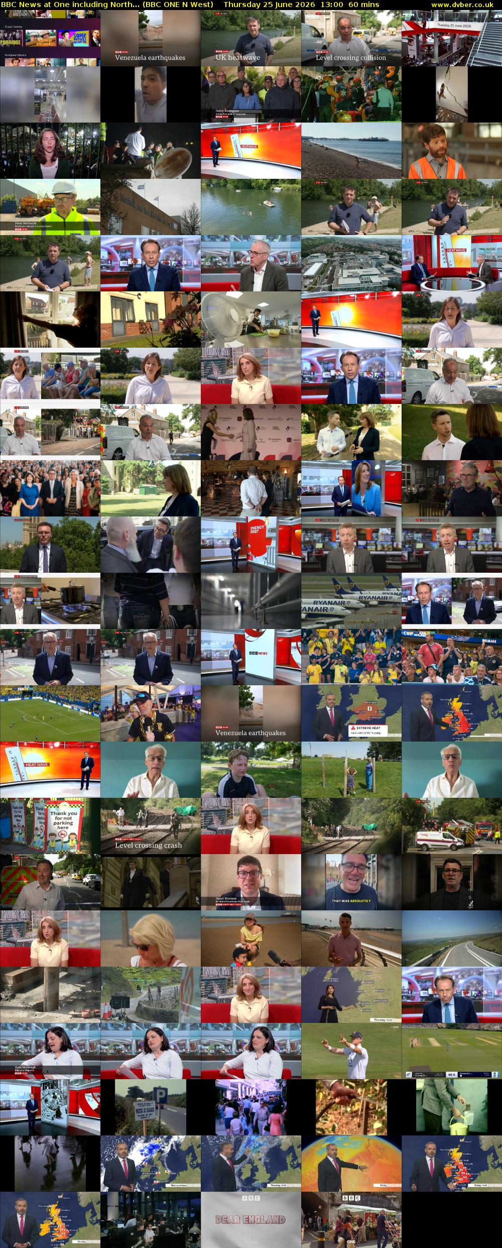 BBC News at One including North... (BBC ONE N West) Thursday 25 June 2026 13:00 - 14:00