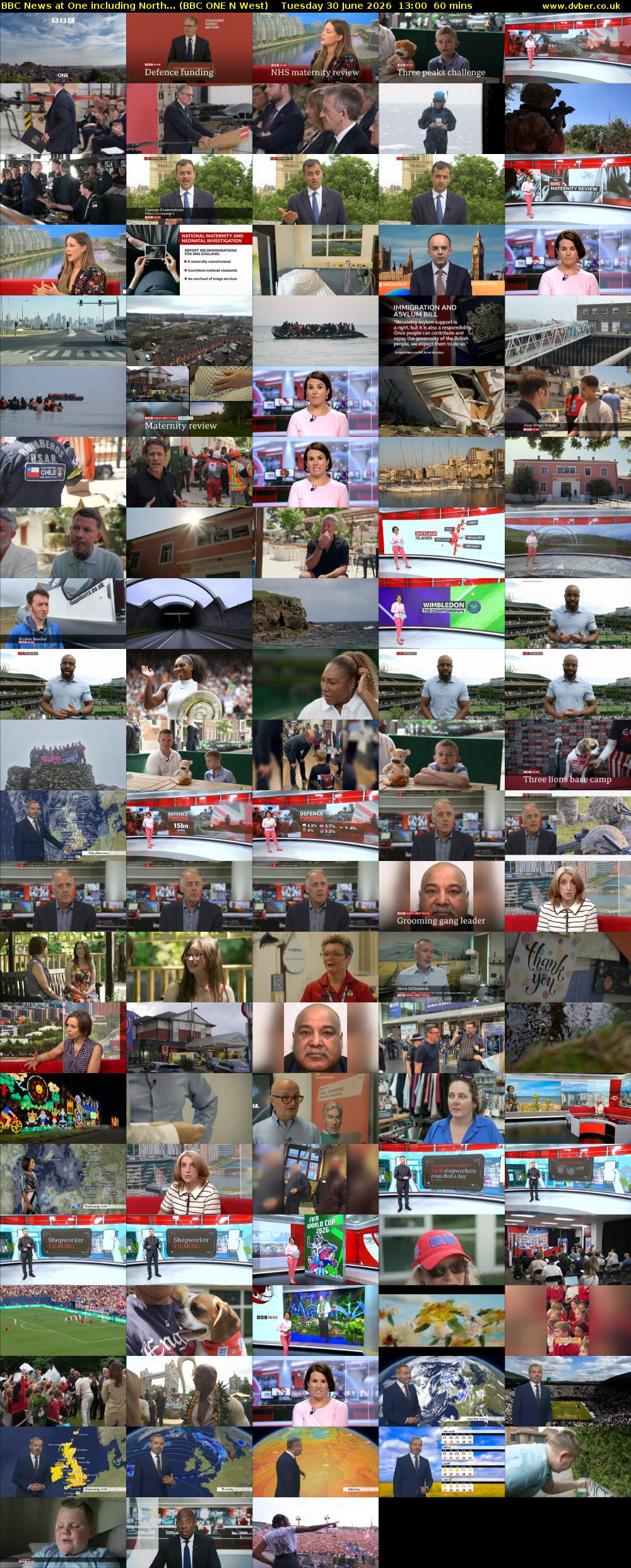 BBC News at One including North... (BBC ONE N West) Tuesday 30 June 2026 13:00 - 14:00