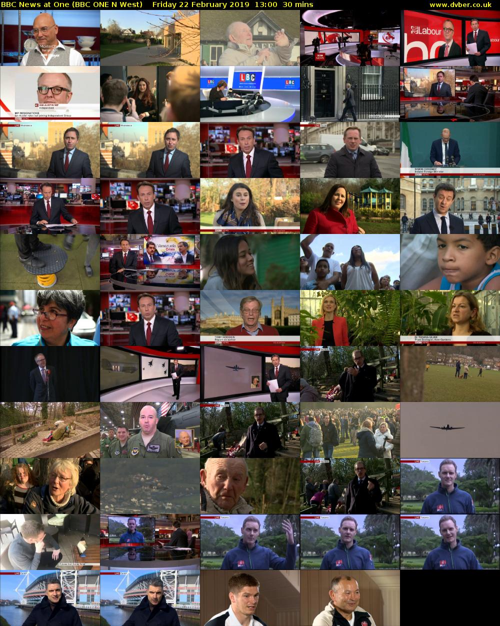 BBC News at One (BBC ONE N West) Friday 22 February 2019 13:00 - 13:30