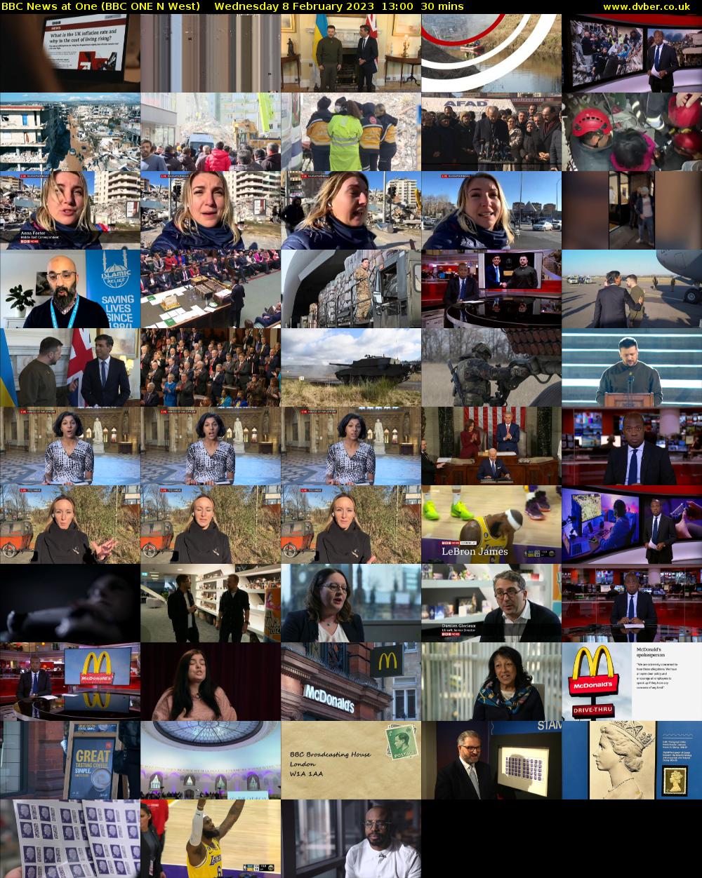 BBC News at One (BBC ONE N West) Wednesday 8 February 2023 13:00 - 13:30