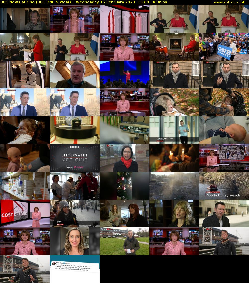 BBC News at One (BBC ONE N West) Wednesday 15 February 2023 13:00 - 13:30