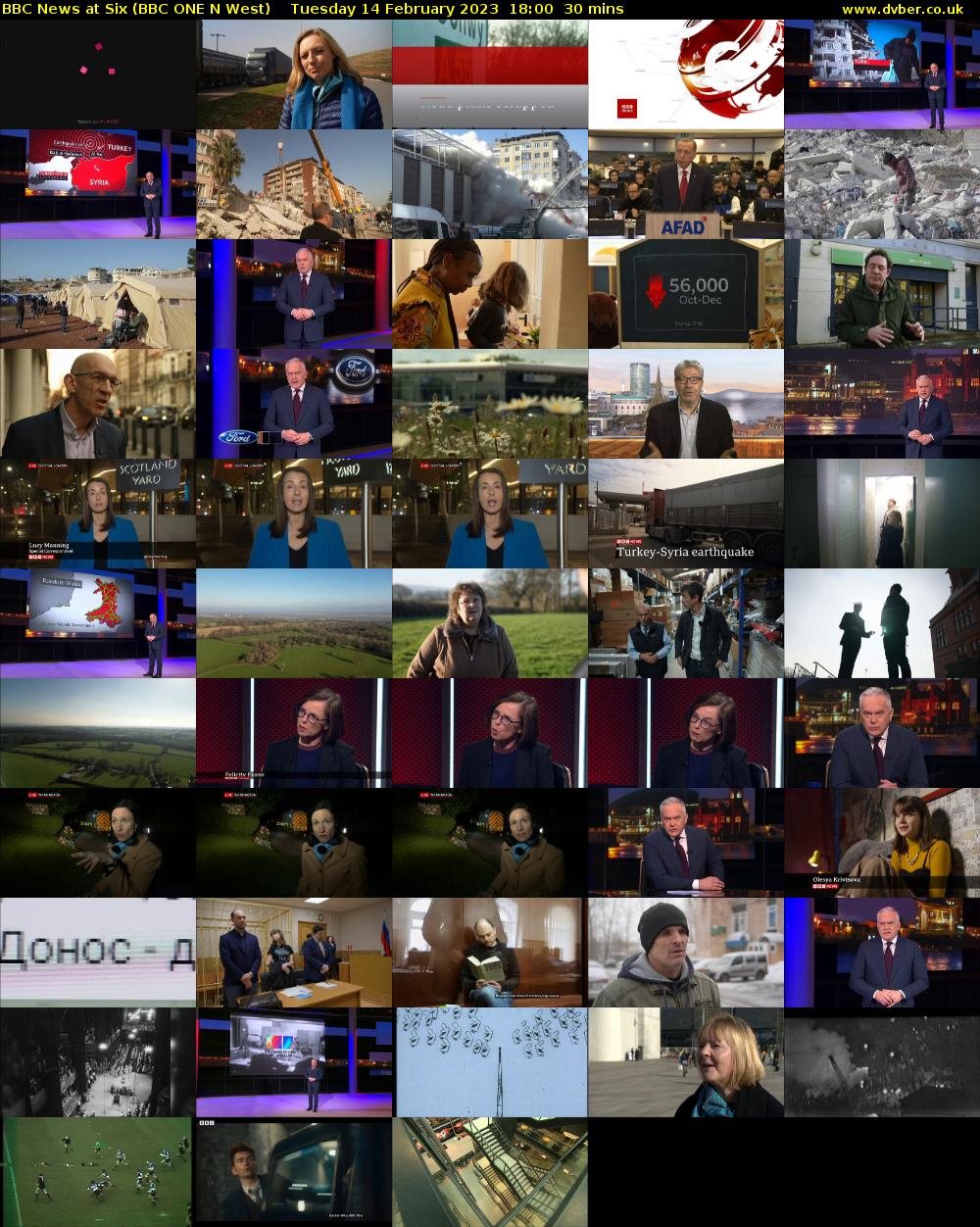 BBC News at Six (BBC ONE N West) Tuesday 14 February 2023 18:00 - 18:30