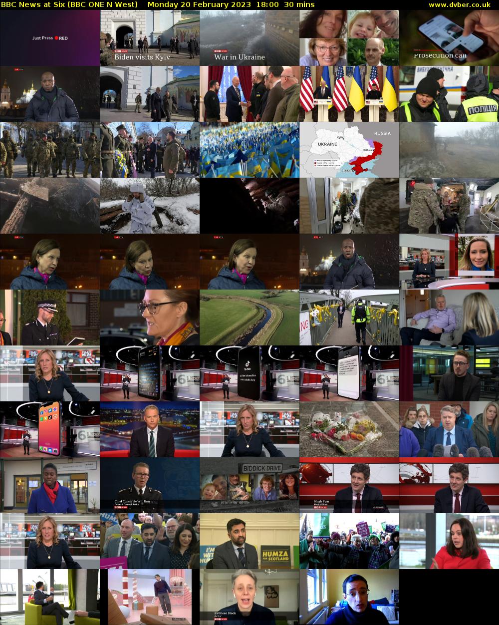 BBC News at Six (BBC ONE N West) Monday 20 February 2023 18:00 - 18:30