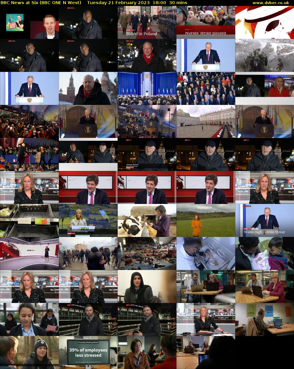 BBC News at Six (BBC ONE N West) Tuesday 21 February 2023 18:00 - 18:30