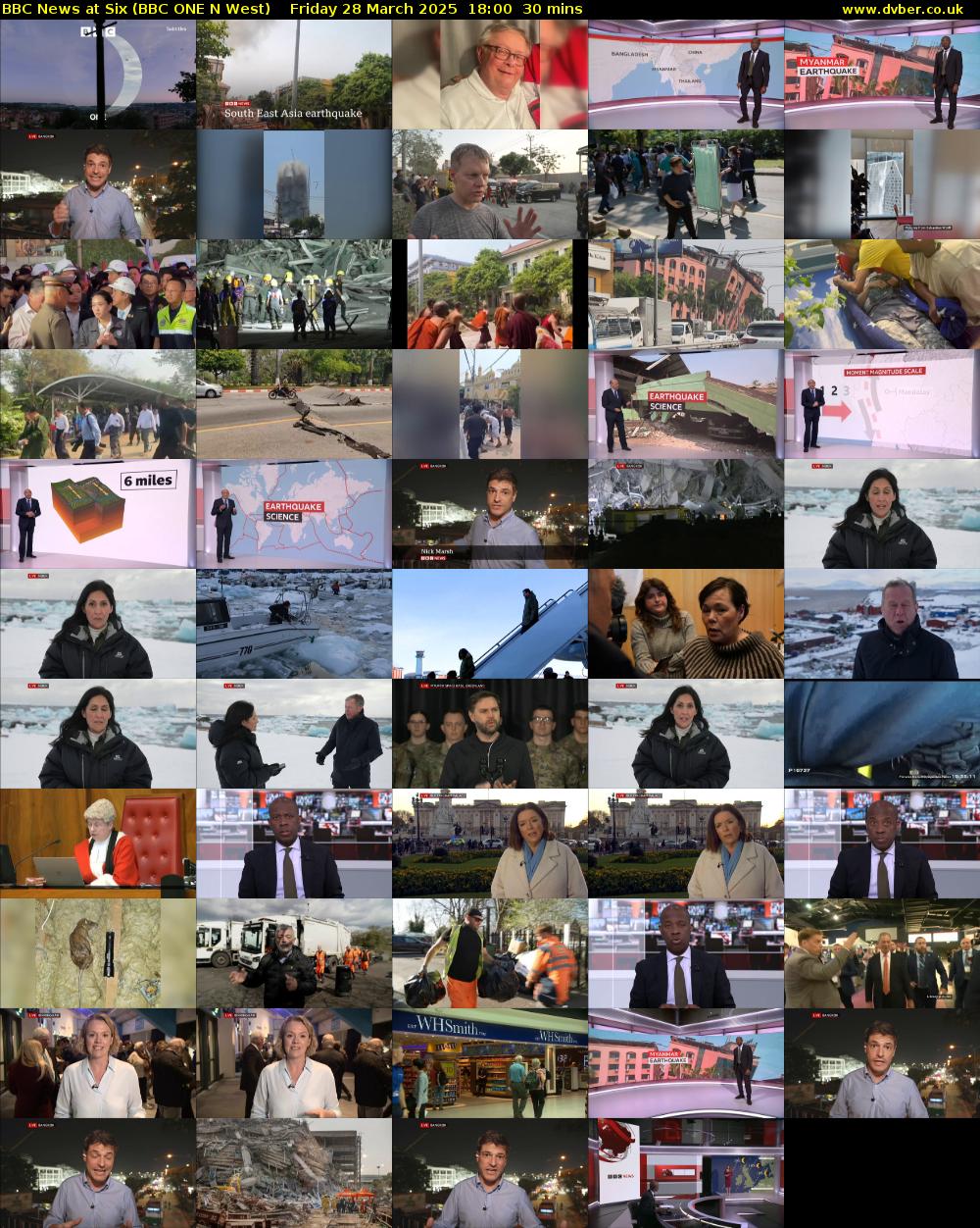 BBC News at Six (BBC ONE N West) Friday 28 March 2025 18:00 - 18:30