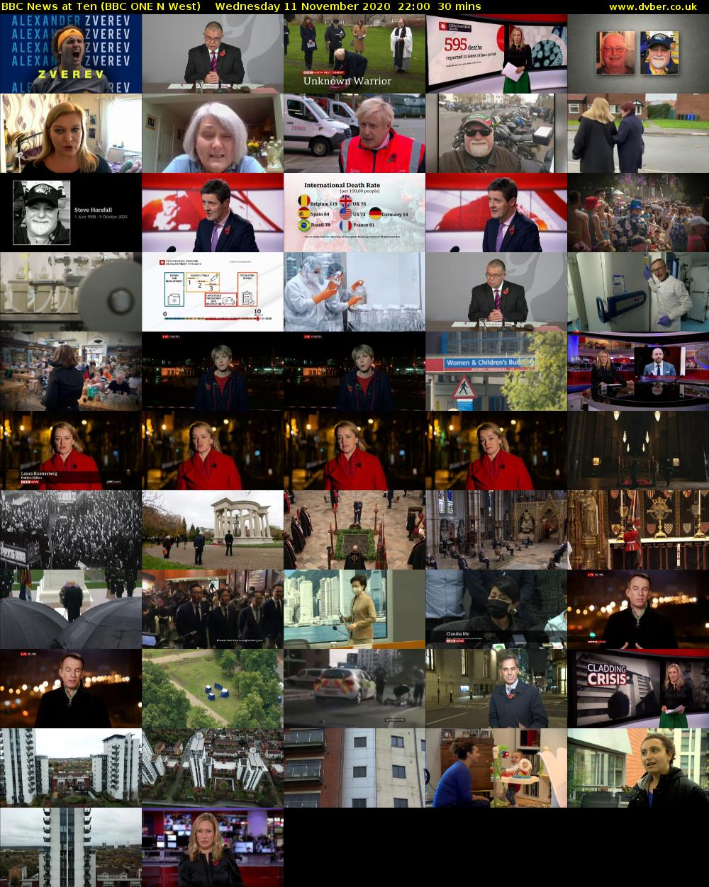 BBC News at Ten (BBC ONE N West) Wednesday 11 November 2020 22:00 - 22:30