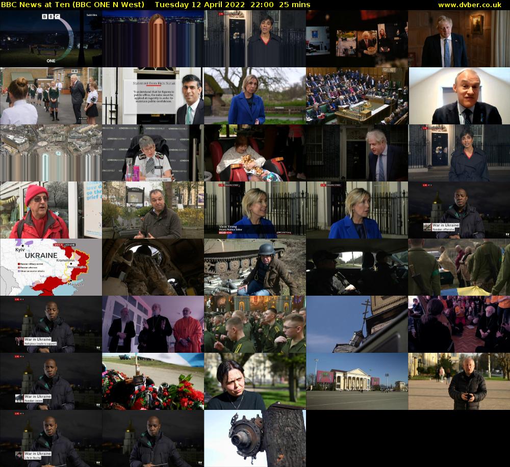 BBC News at Ten (BBC ONE N West) Tuesday 12 April 2022 22:00 - 22:25