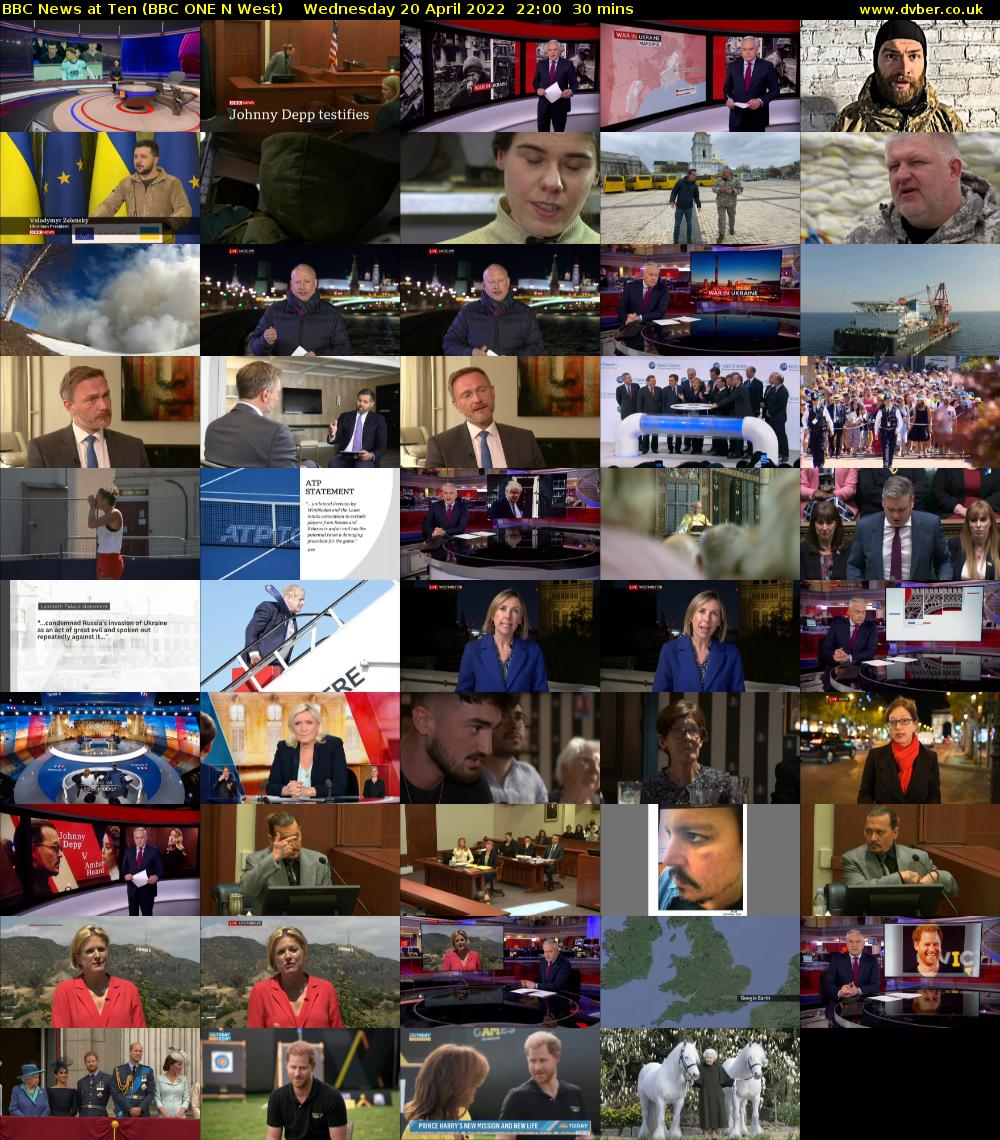 BBC News at Ten (BBC ONE N West) Wednesday 20 April 2022 22:00 - 22:30