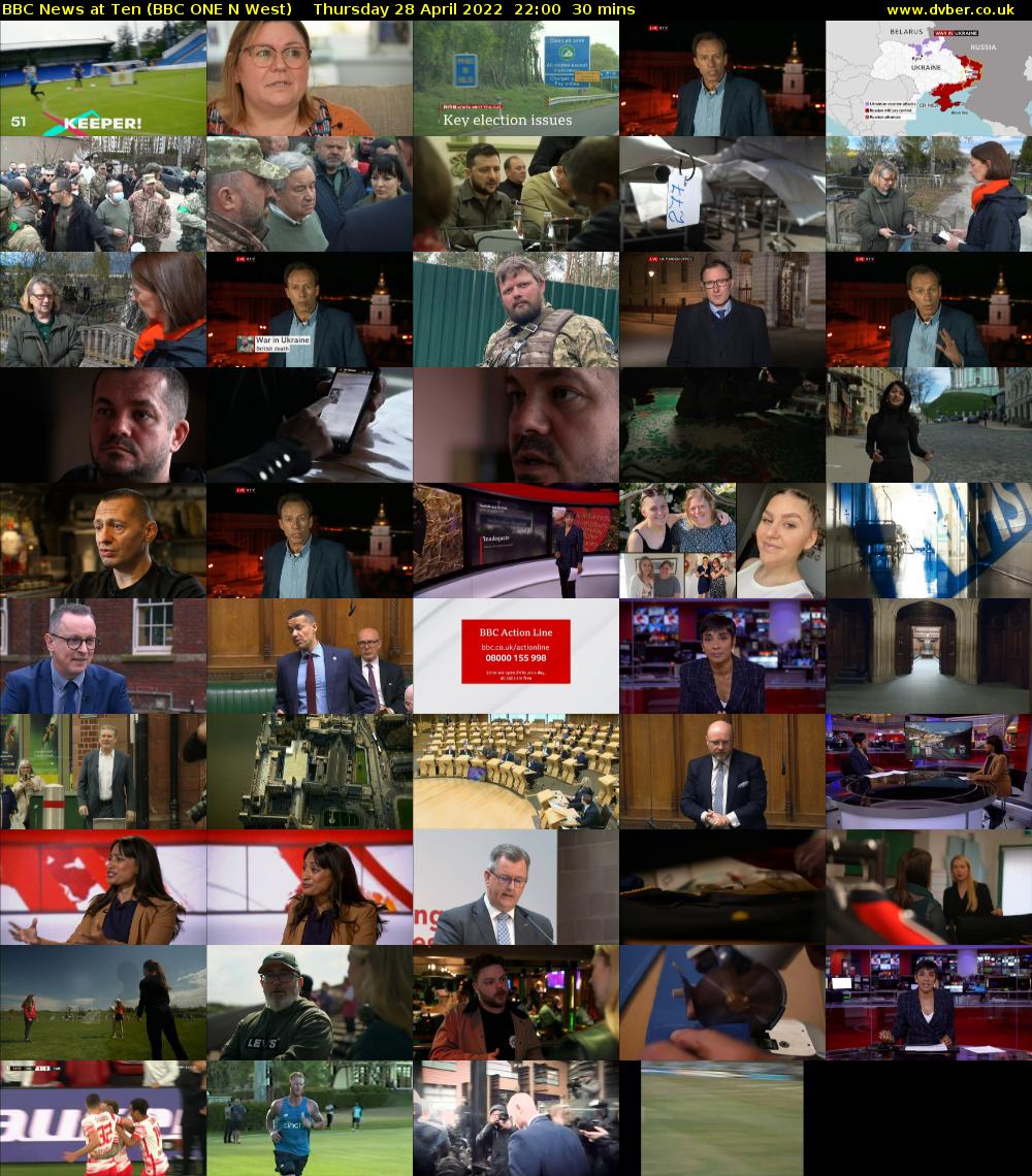 BBC News at Ten (BBC ONE N West) Thursday 28 April 2022 22:00 - 22:30
