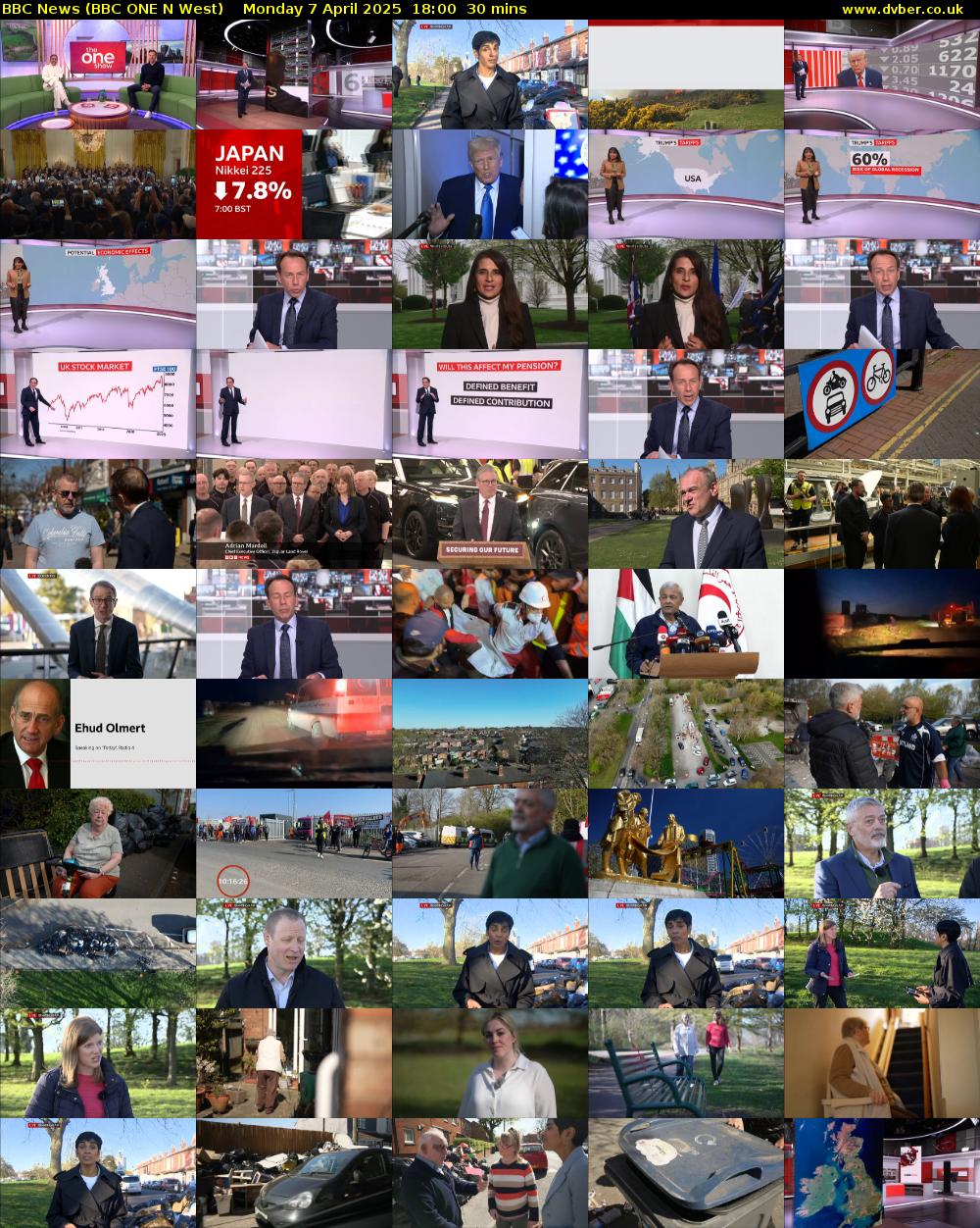 BBC News (BBC ONE N West) Monday 7 April 2025 18:00 - 18:30