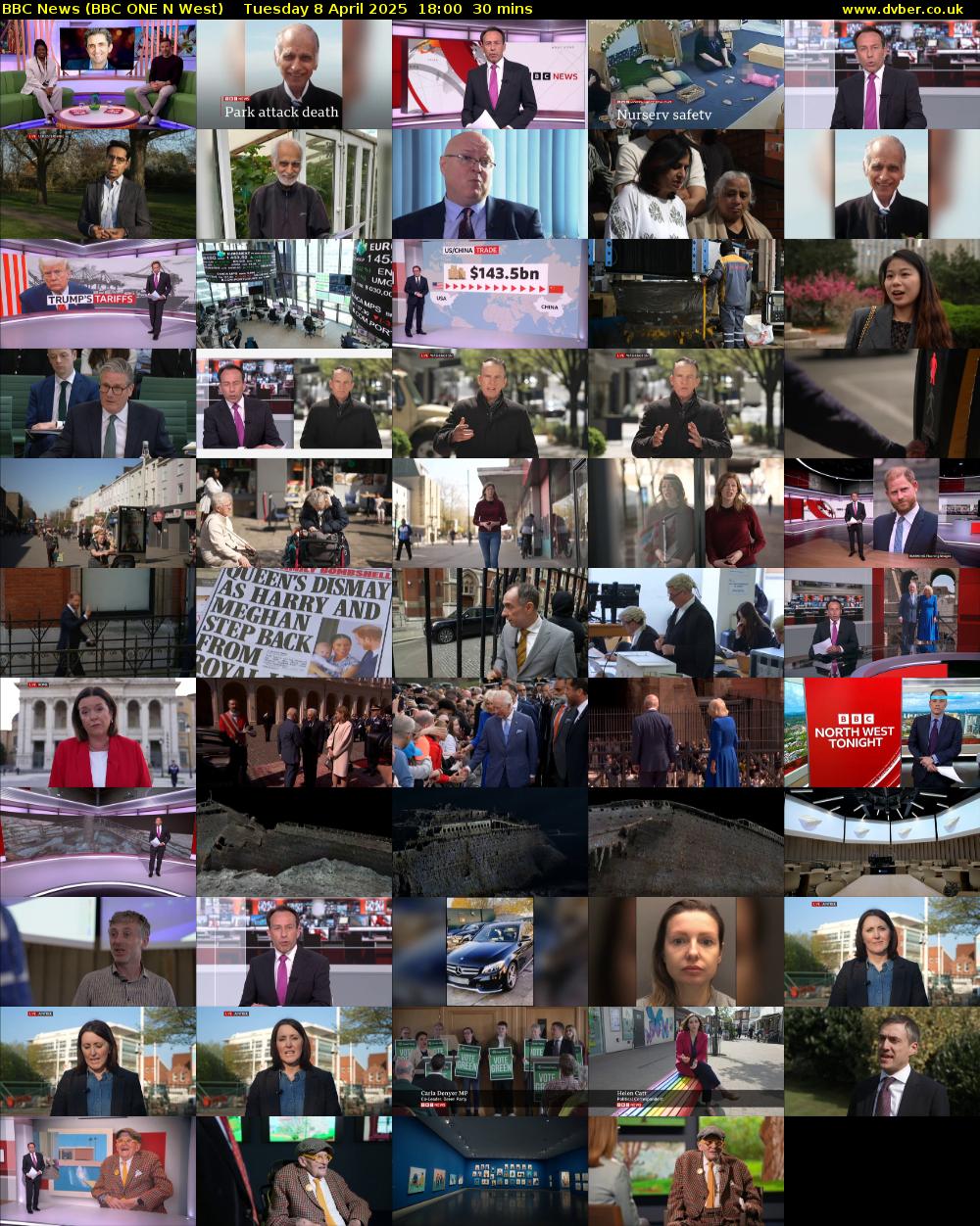 BBC News (BBC ONE N West) Tuesday 8 April 2025 18:00 - 18:30