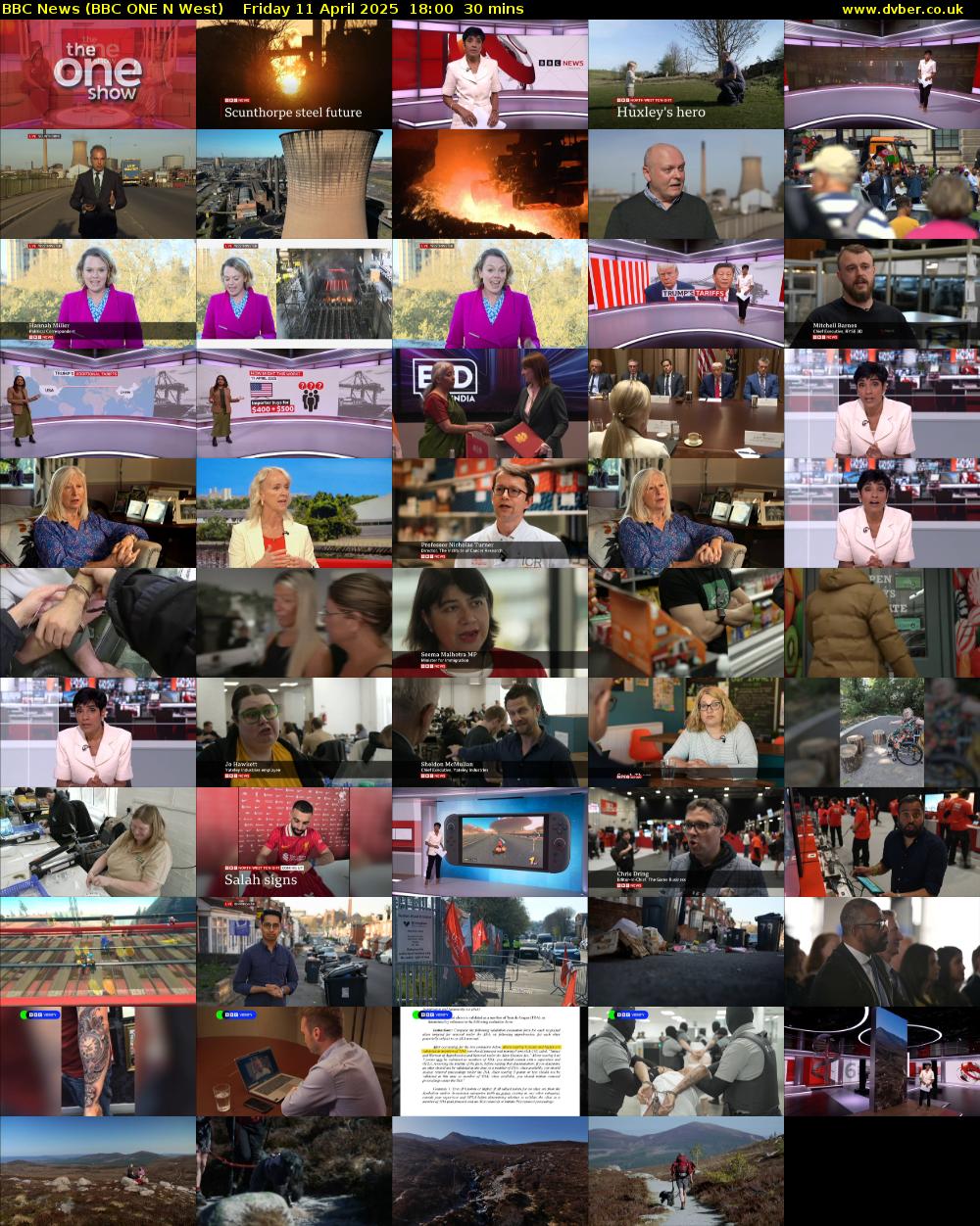 BBC News (BBC ONE N West) Friday 11 April 2025 18:00 - 18:30
