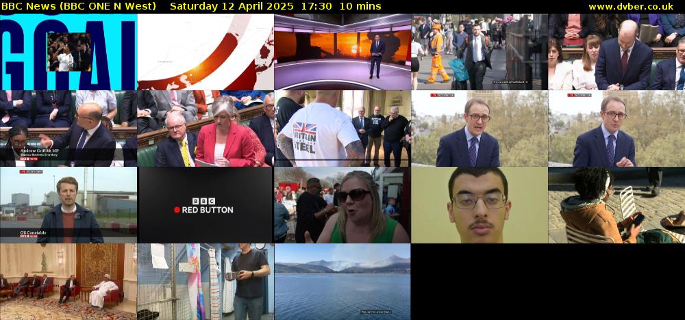 BBC News (BBC ONE N West) Saturday 12 April 2025 17:30 - 17:40