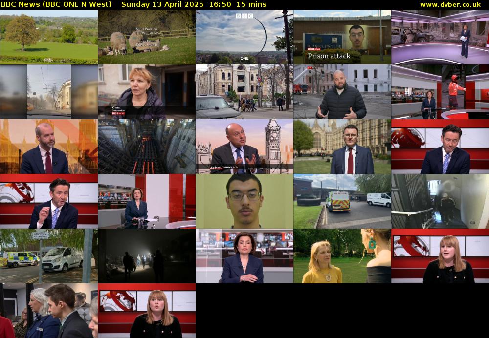 BBC News (BBC ONE N West) Sunday 13 April 2025 16:50 - 17:05