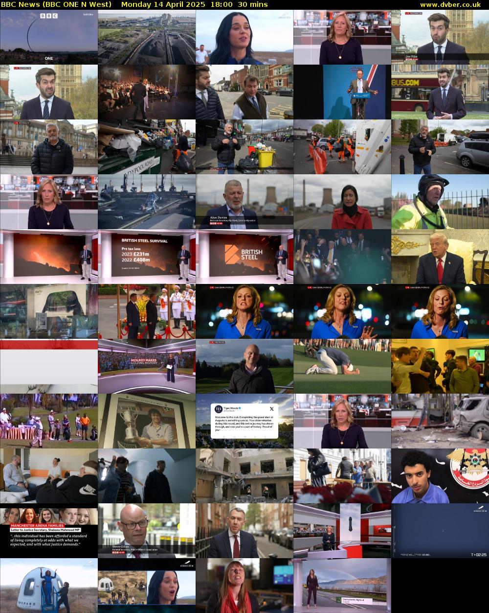 BBC News (BBC ONE N West) Monday 14 April 2025 18:00 - 18:30
