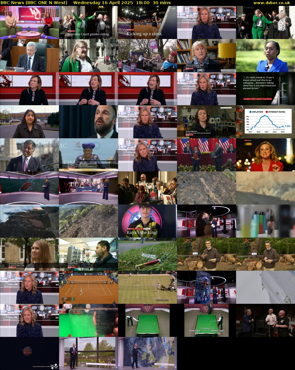 BBC News (BBC ONE N West) Wednesday 16 April 2025 18:00 - 18:30