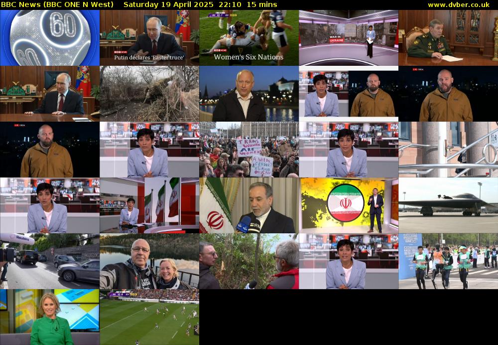 BBC News (BBC ONE N West) Saturday 19 April 2025 22:10 - 22:25
