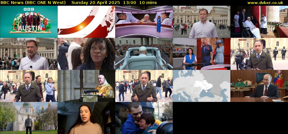 BBC News (BBC ONE N West) Sunday 20 April 2025 13:00 - 13:10