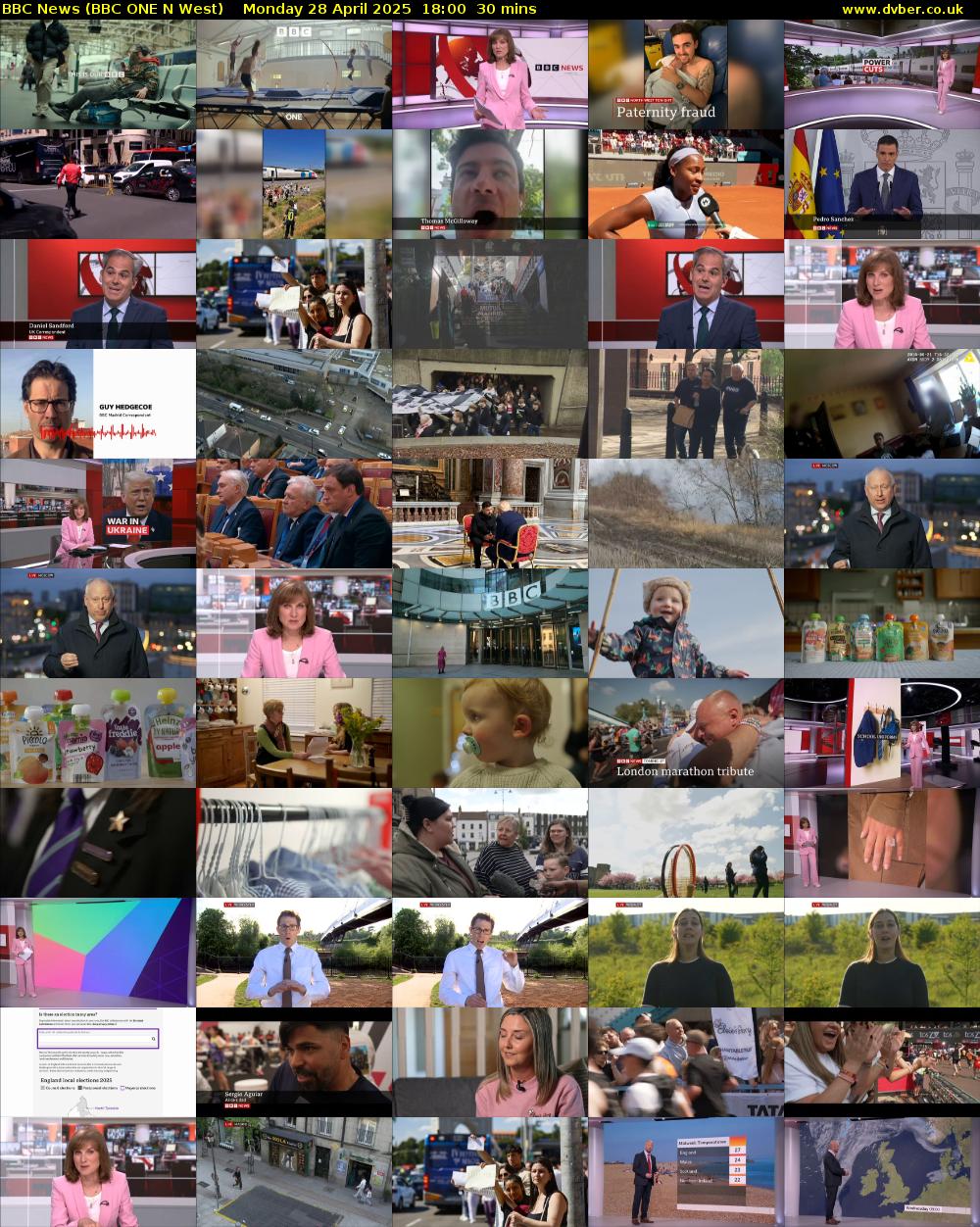 BBC News (BBC ONE N West) Monday 28 April 2025 18:00 - 18:30