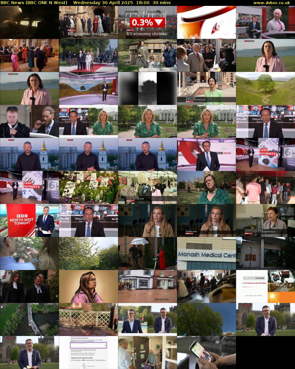 BBC News (BBC ONE N West) Wednesday 30 April 2025 18:00 - 18:30