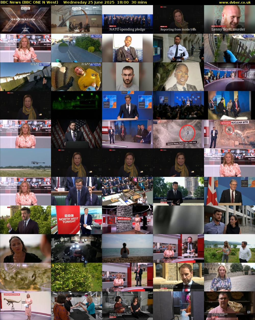 BBC News (BBC ONE N West) Wednesday 25 June 2025 18:00 - 18:30