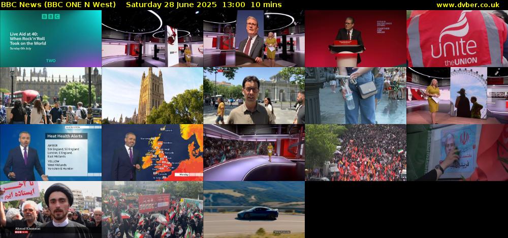 BBC News (BBC ONE N West) Saturday 28 June 2025 13:00 - 13:10
