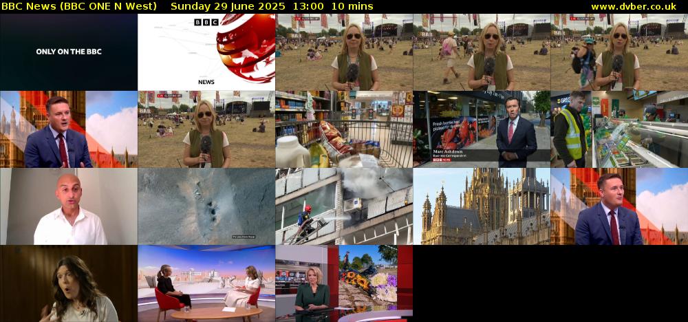 BBC News (BBC ONE N West) Sunday 29 June 2025 13:00 - 13:10