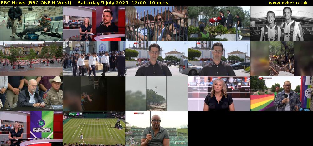 BBC News (BBC ONE N West) Saturday 5 July 2025 12:00 - 12:10