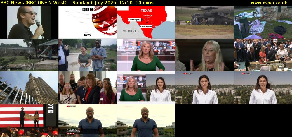 BBC News (BBC ONE N West) Sunday 6 July 2025 12:10 - 12:20