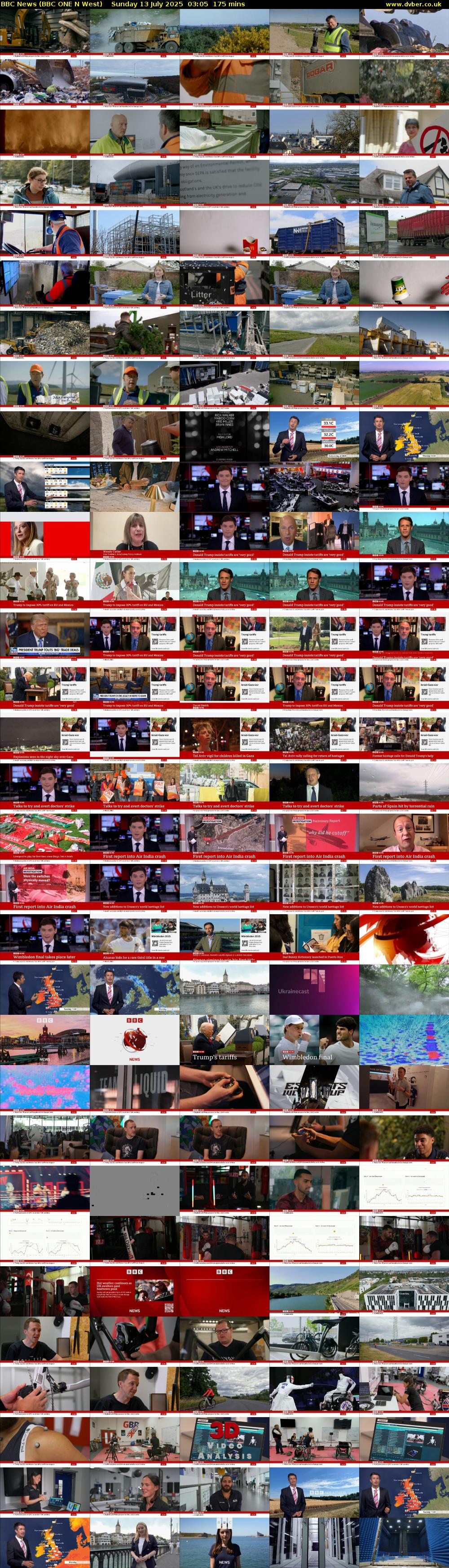 BBC News (BBC ONE N West) Sunday 13 July 2025 03:05 - 06:00