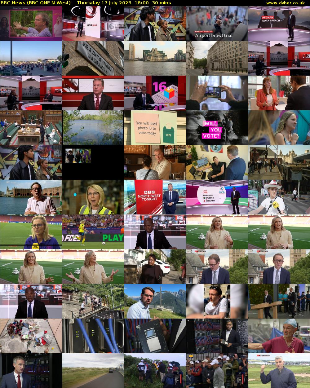 BBC News (BBC ONE N West) Thursday 17 July 2025 18:00 - 18:30
