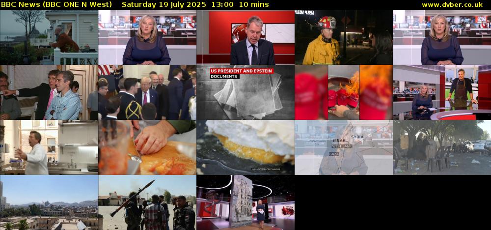BBC News (BBC ONE N West) Saturday 19 July 2025 13:00 - 13:10